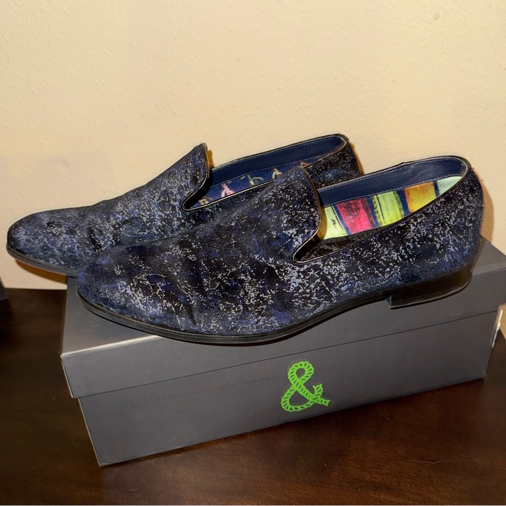 Paisley & Gray Men's Blue Loafers tux party dress shoes - Picture 2 of 6